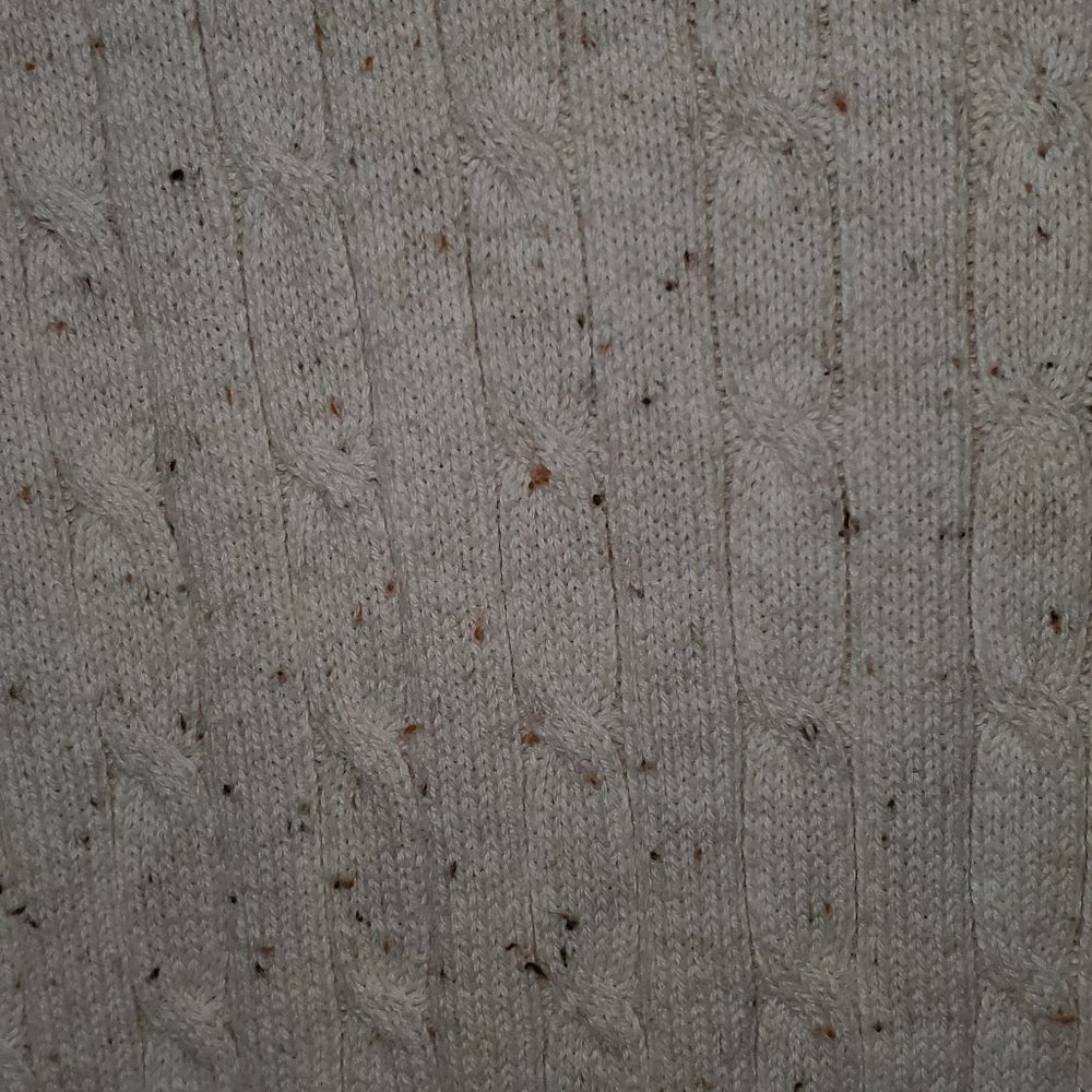 Beige Flecked Croft & Barrow V-neck Pullover Sweater - Picture 3 of 4